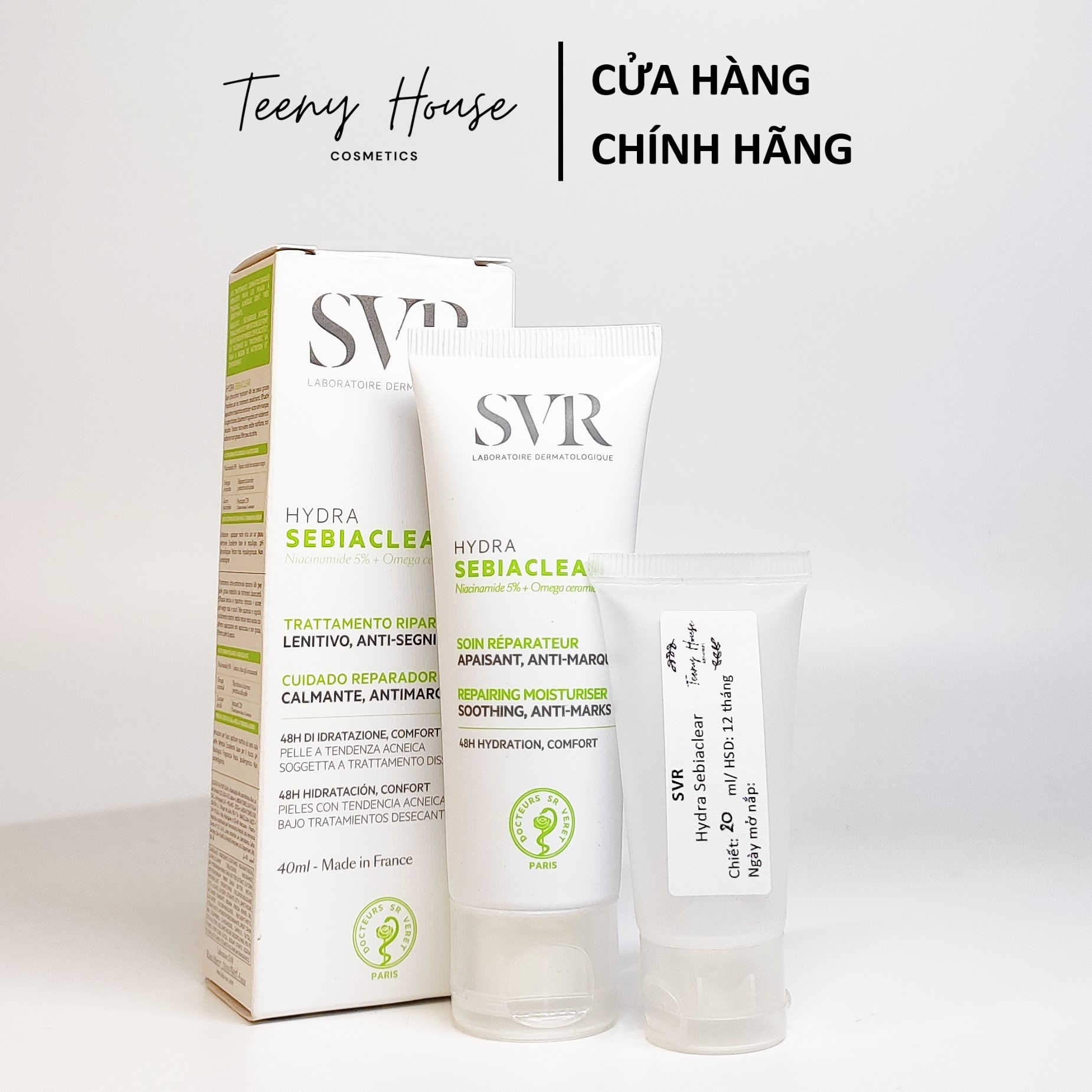 Kem dưỡng ẩm phục hồi cho da dầu mụn SVR Sebiaclear Hydra