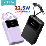 Kuulaa 22.5W 30000mah / 20000mah / 10000mah Power Bank Fast Charging PowerBank with Cables for iPhone Samsung PD20W Power Display USB C Fast Charge for iPhone 16 Pro Max