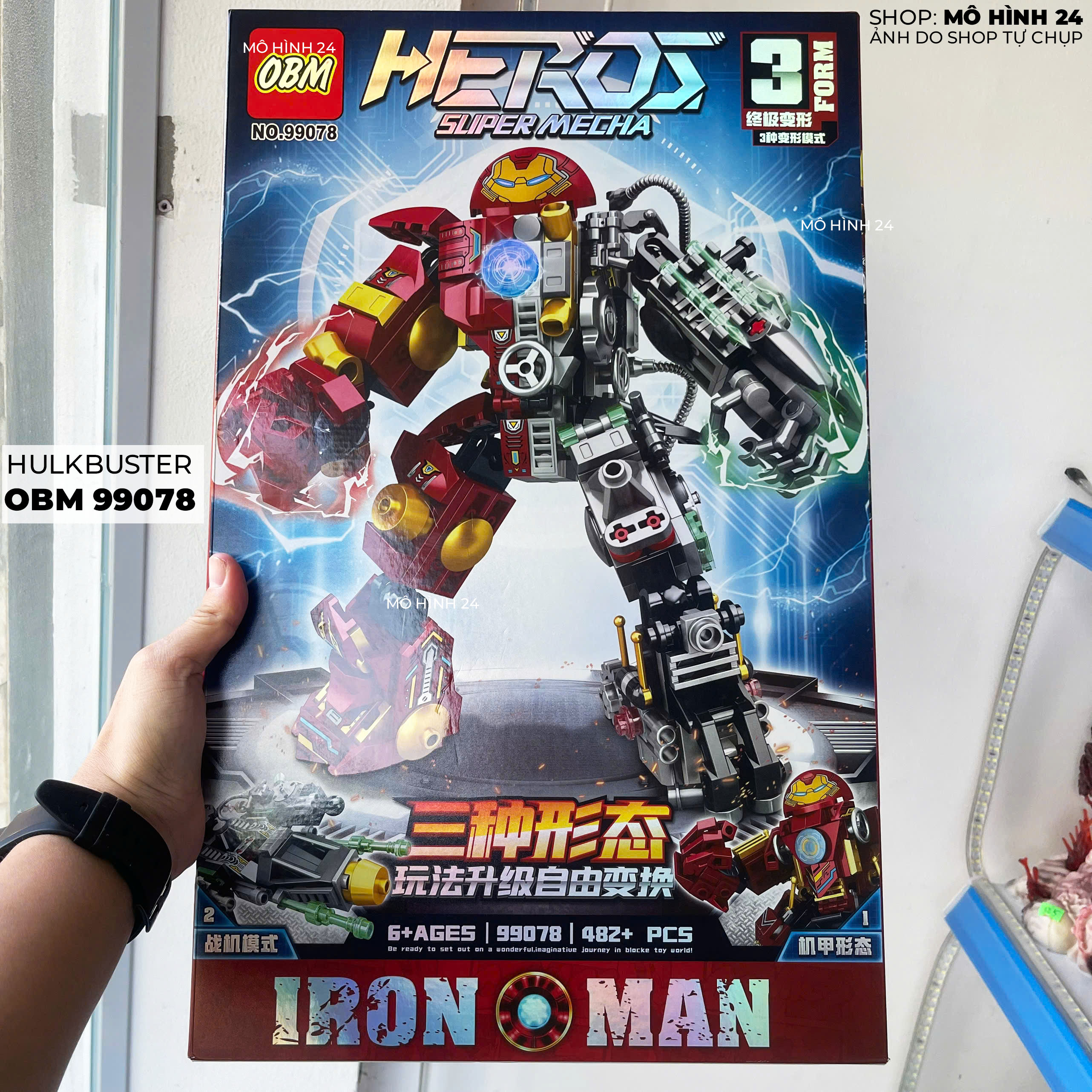 Mô hình Đồ chơi lắp ráp hulkbuster OBM 99078 iron man half perspective anti-hulk người sắt siêu anh hùng marvel avengers