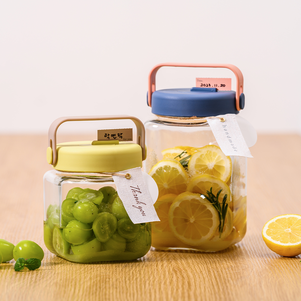 Hộp thủy tinh LocknLock Daily Breathing Canister LNG có gioăng silicone, nhiều dung tích, nắp màu xanh