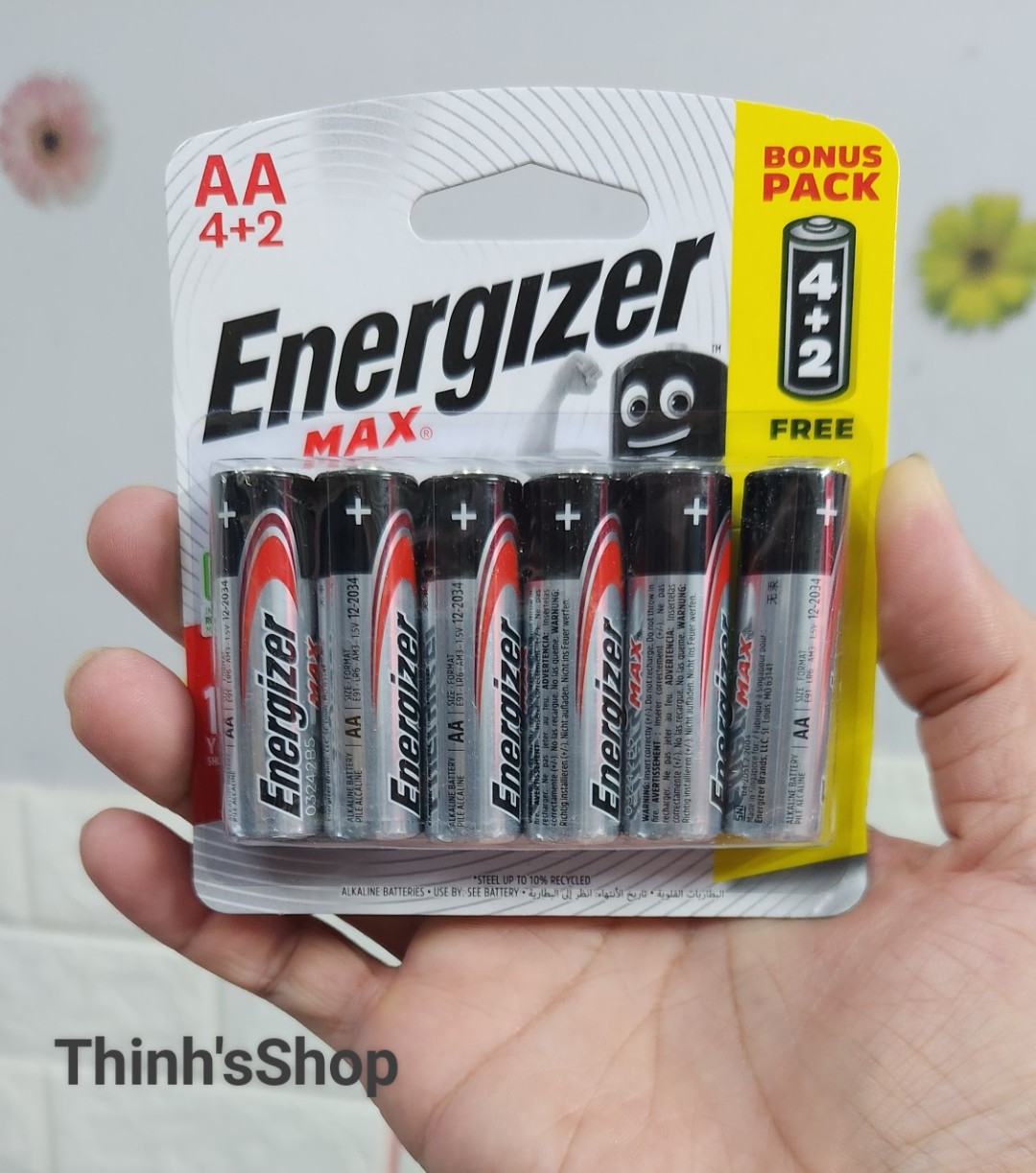 Vỉ 6 viên pin tiểu aa energizer max e91 bp 4+2 - hàng chính hãng có logo môi trường xanh
