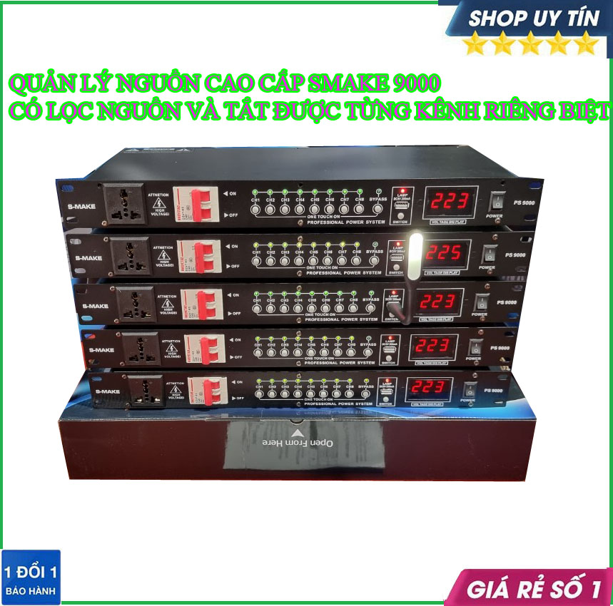 Quản lý nguồn dbx ,quản lý nguồn ,bộ quản lý nguồn điện,Quản lý nguồn điện S-make 9000 hàng nhập khẩu có lọc nguồn