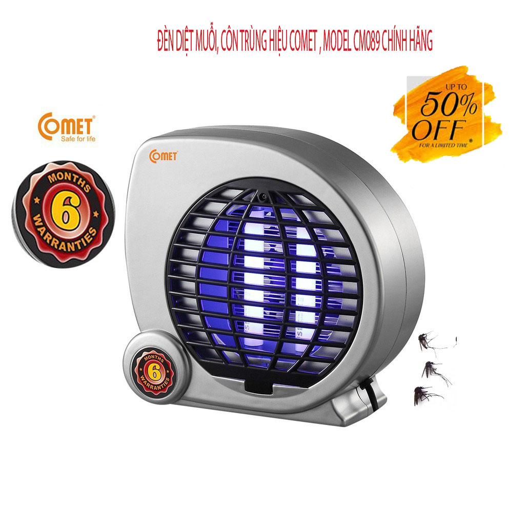 Đèn diệt muỗi, côn trùng hiệu comet , model cm089 chính hãng - đèn bắt muỗi, diệt côn trùng đa năng, hiệu quả cao, có quạt hút, tích hợp làm đèn phòng ngủ - bh 12 tháng.