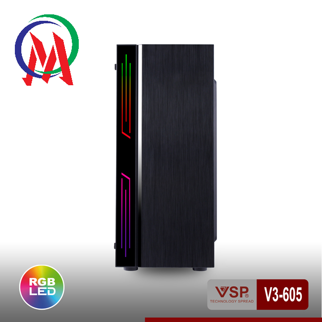Vỏ case vsp v3-605 có sẵn led rgb và nắp hông trong suốt