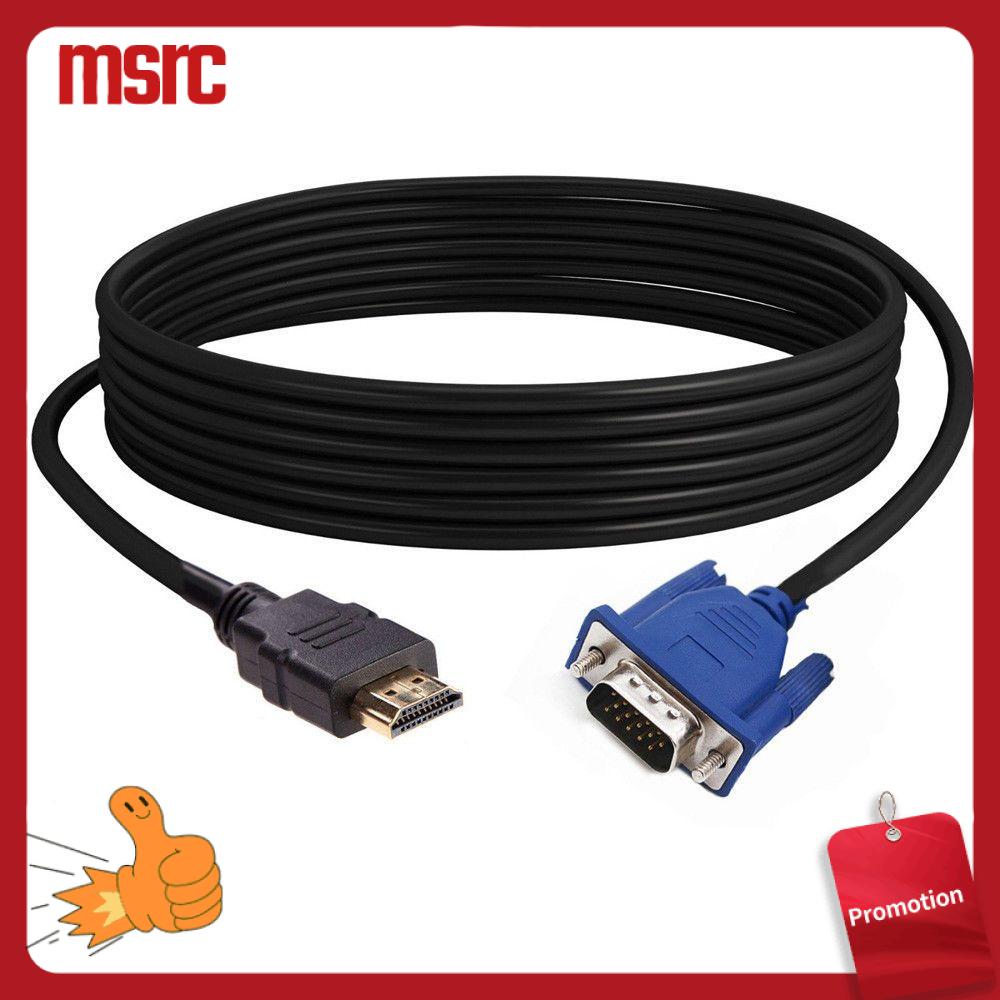 1 x HDMI TO VGA Cable 1-5m HDMI To VGA Cable Male to Male 1080P AV Adapter Cord Converter For PC HDTV