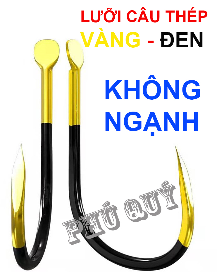 Hộp 200 lưỡi câu thép vàng - đen -