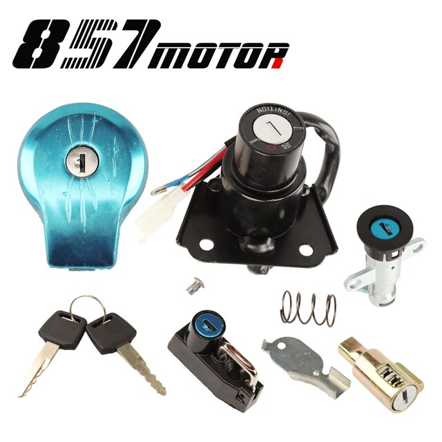 Bộ khóa công tắc khởi động đánh lửa xe máy nắp bình xăng mũ bảo hiểm thêm chìa khóa cho yamaha xv250 xv400 xv125 virago xv 535 250