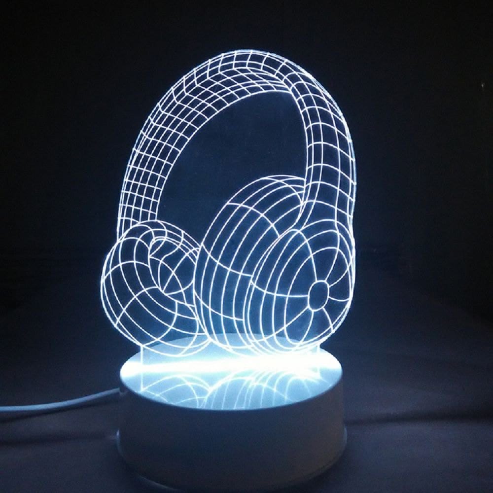 Đèn ngủ 3d -đèn khắc chữ/khắc tên theo yêu cầu-mẫu tai nghe