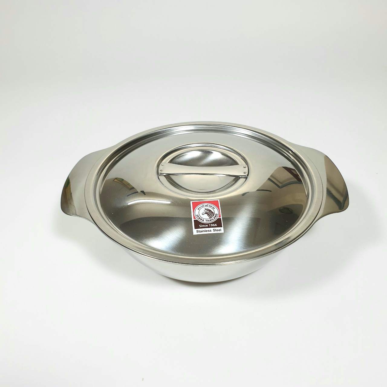 Thố zebra inox có nắptay cầm 14cm-600ml