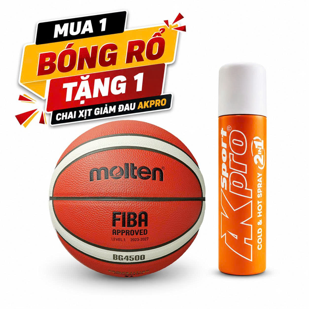 Bóng rổ molten bg4500 - tặng kim bơm - chính hãng