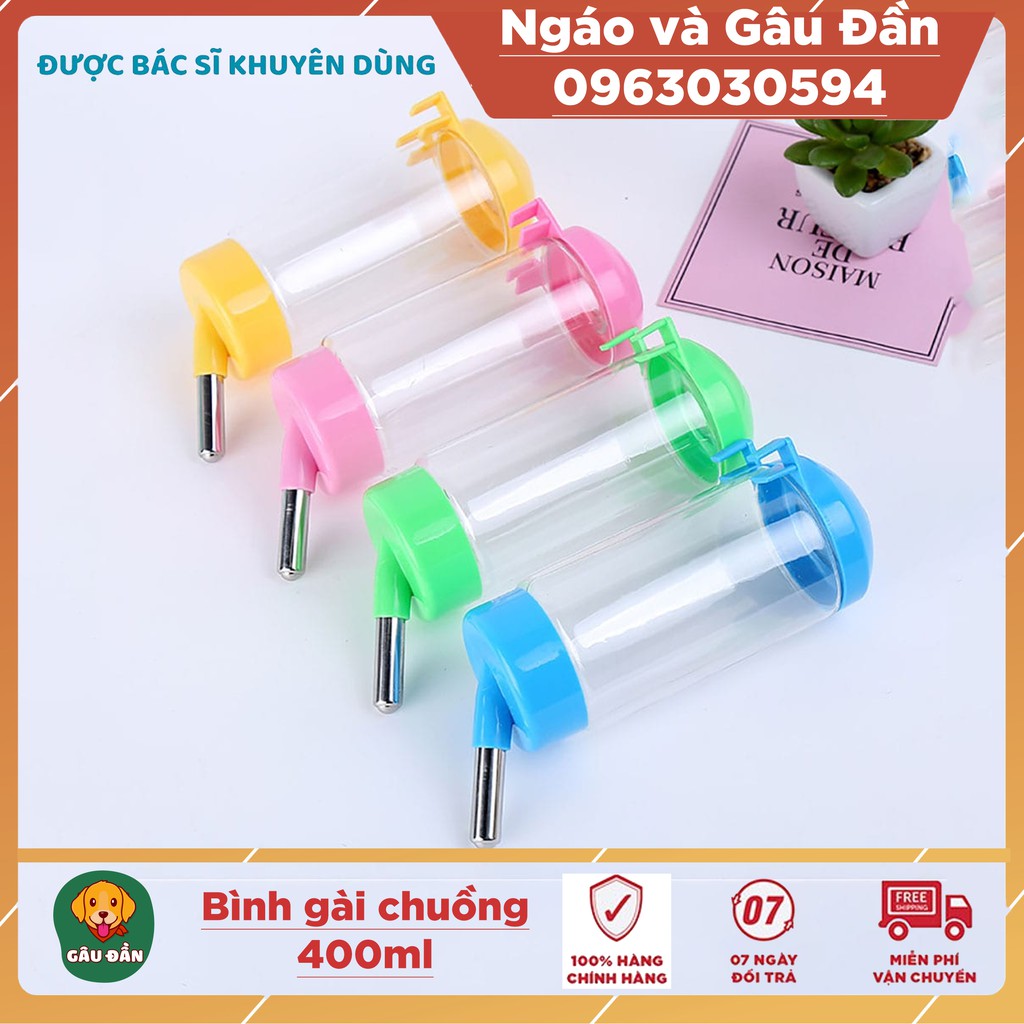 Bình nước treo chuồng cho chó mèo 400ml cấp nước tự động
