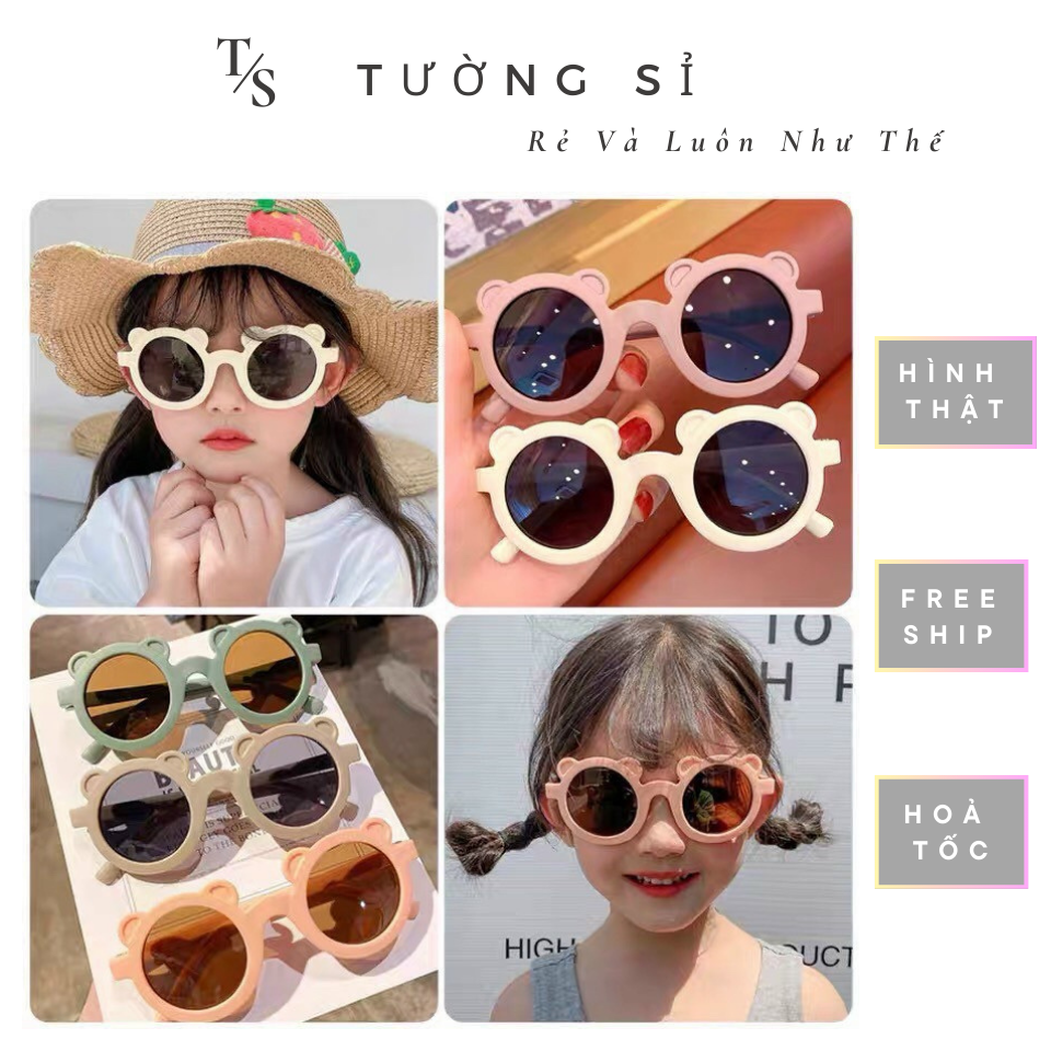 B04 Kính Em Bé Hình Gấu Màu Pastel Siêu Đẹp