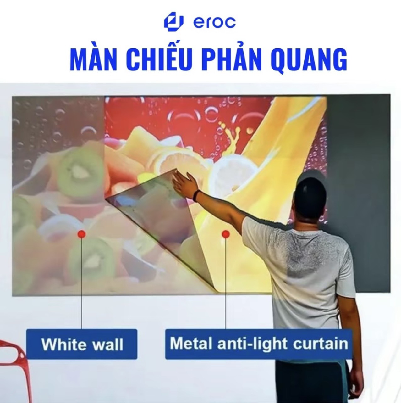 Màn chiếu phản quang dán tường