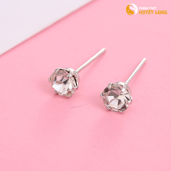 Khuyên tai bạc 925 đính đá, bông tai bạc nữ cao cấp, thời trang cho phái đẹp, có bảo hành, tặng hộp gấm