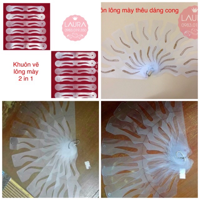 Khuôn vẽ lông mày bộ 12 dáng
