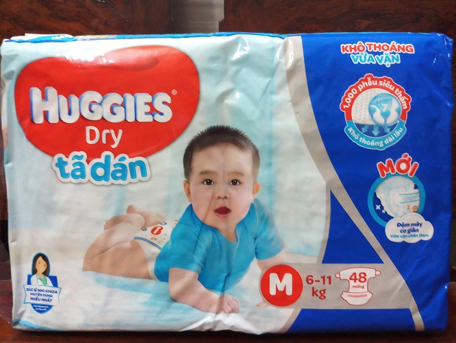 Tã dán huggies m48 mới đệm mây co giãn - cho bé 5kg -10kg