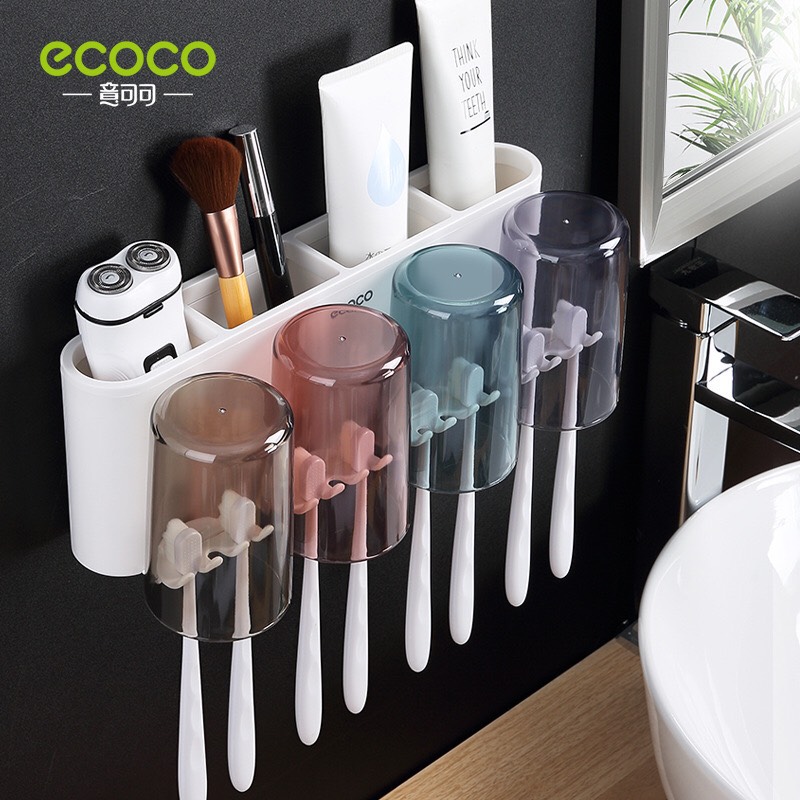 KỆ ĐỰNG ĐỒ PHÒNG TẮM ECOCO 2/3/4 CỐC TRONG SUỐT SẠCH SẼ