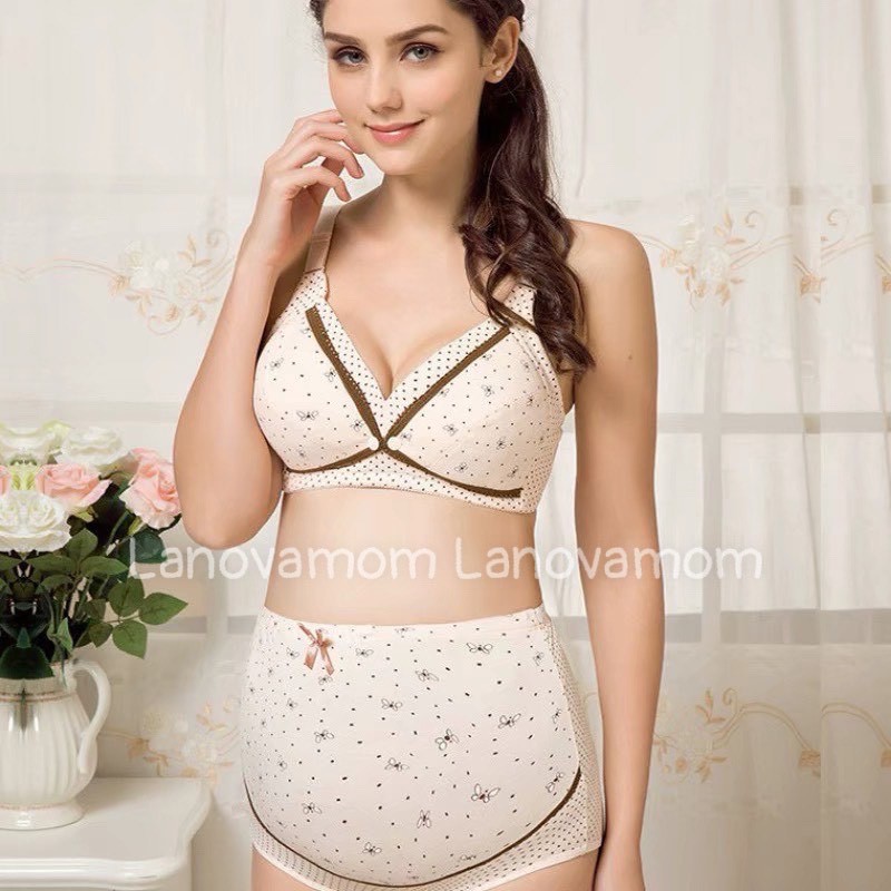 SET ĐỒ LÓT BẦU họa tiết hoa nhí cotton thấm hút mồ hôi hàng mới về