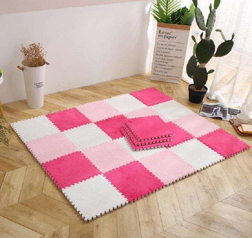 [HCM]COMBO 20 TẤM THẢM XỐP TRẢI SÀN MẶT LÔNG 30X30CM