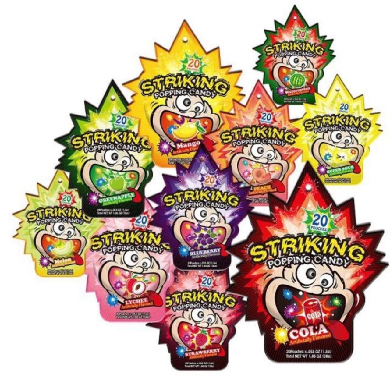 Kẹo Nổ Striking Lollipop Vị Trái Cây Hong Kong Popping Candy Siêu Hot