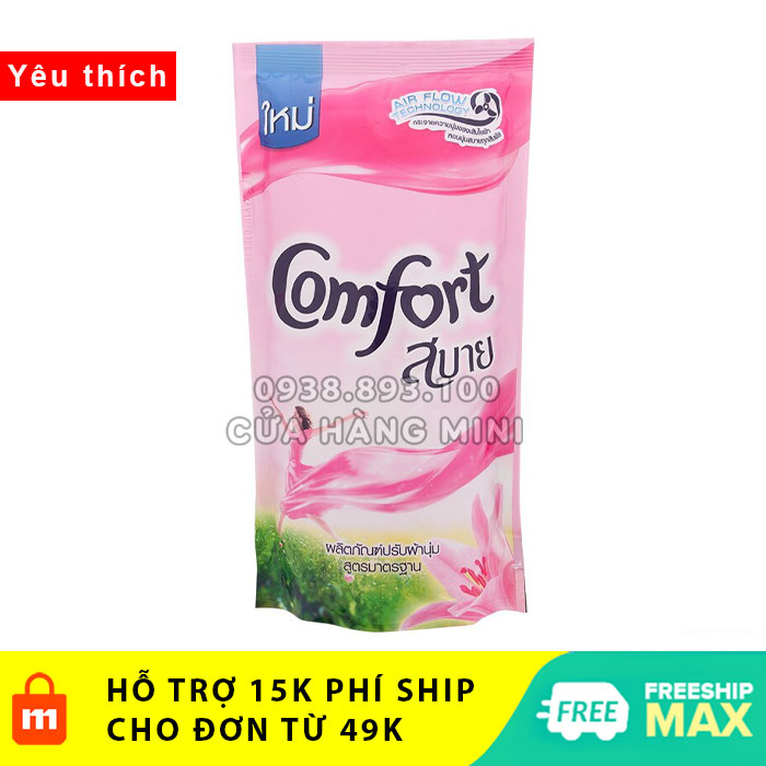 【FREESHIP】Nước Xả Vải Comfort Thái Lan Túi 500ml Hương Lily (Màu Hồng)