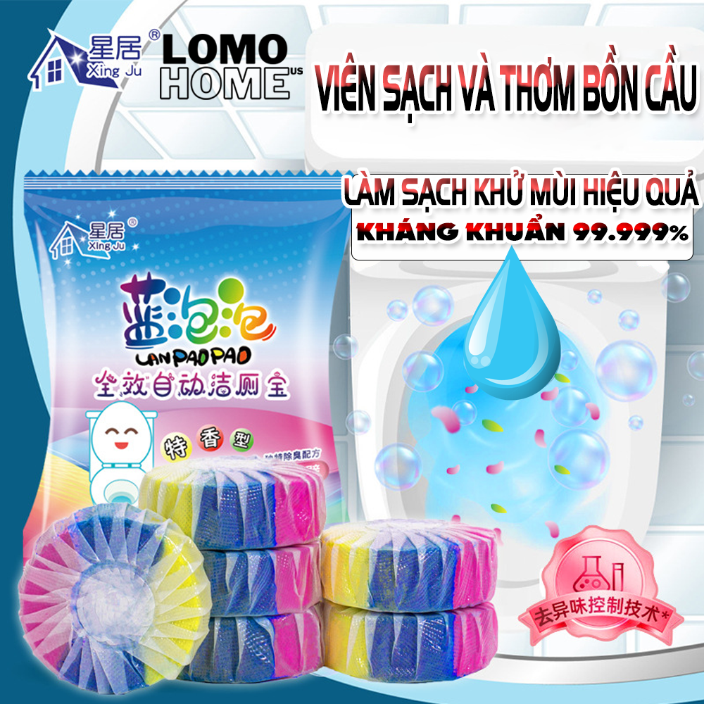 Viên sạch và làm thơm bồn cầu thế hệ mới LOMO khử khuẩn toilet, làm sạch màng bám, lưu giữ hương thơm