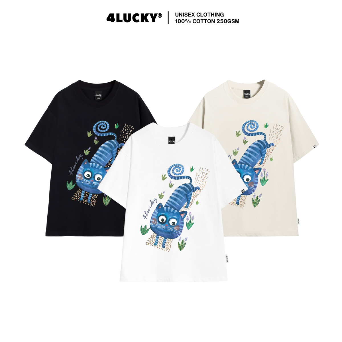 Áo phông rộng nam nữ 6049 4lucky - tay lỡ form rộng oversize streetwear