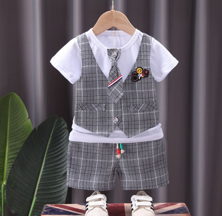 Bộ Công Tử Quần Áo Trẻ Em Bé Trai Phong Cách Hàn Quốc Có Cà Vạt Lịch Lãm Đi Tết Dự Tiệc Thôi Nôi Sinh Nhật Nhà MiDuKid