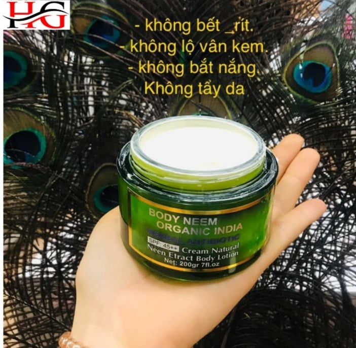 Kem dưỡng trắng body neem organic india 200g kem dưõng toàn thân trắng mịn da