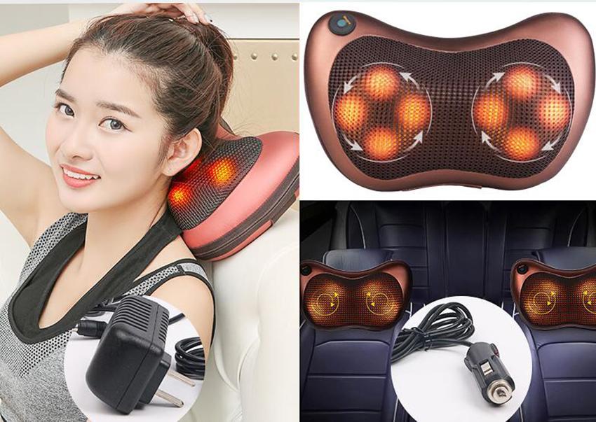 Gối massage hồng ngoại 8 bi đa năng FP-8028 / Gối masage cổ lưng vai hồng ngoại 8 bi