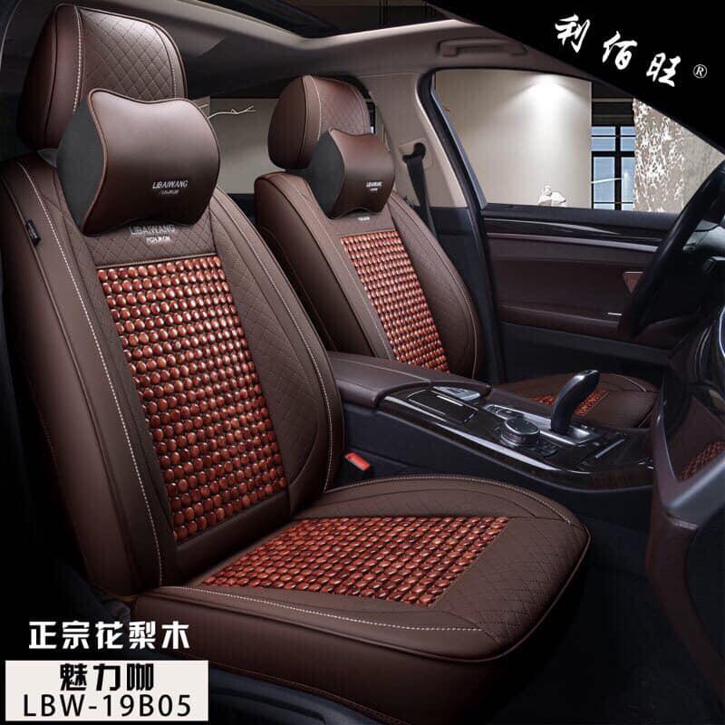 Bộ 5 áo ghế trước sau ô tô hạt gỗ tb-09 new