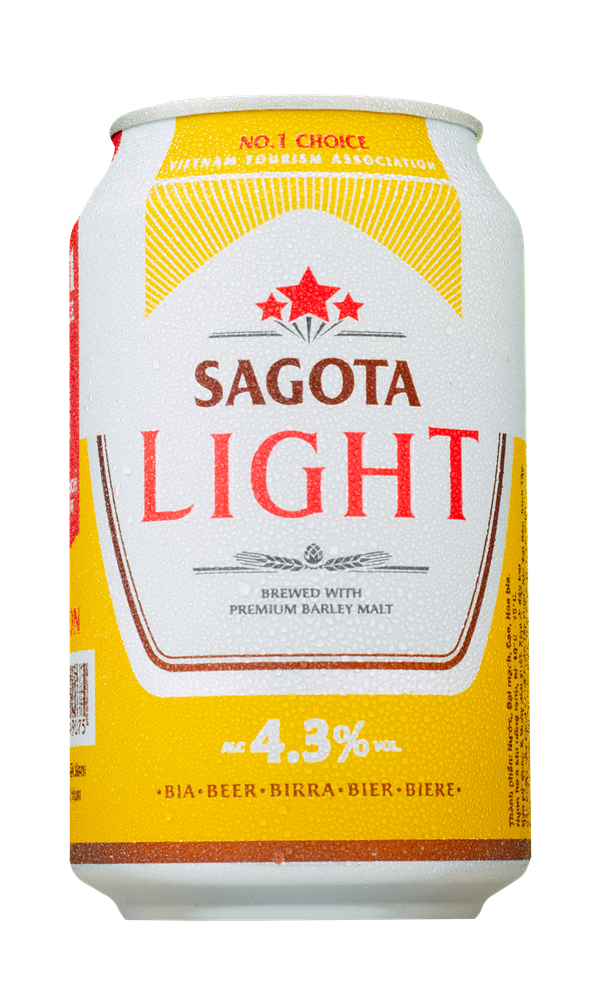Pack 6 lon bia sagota light 330ml - date t9/2020