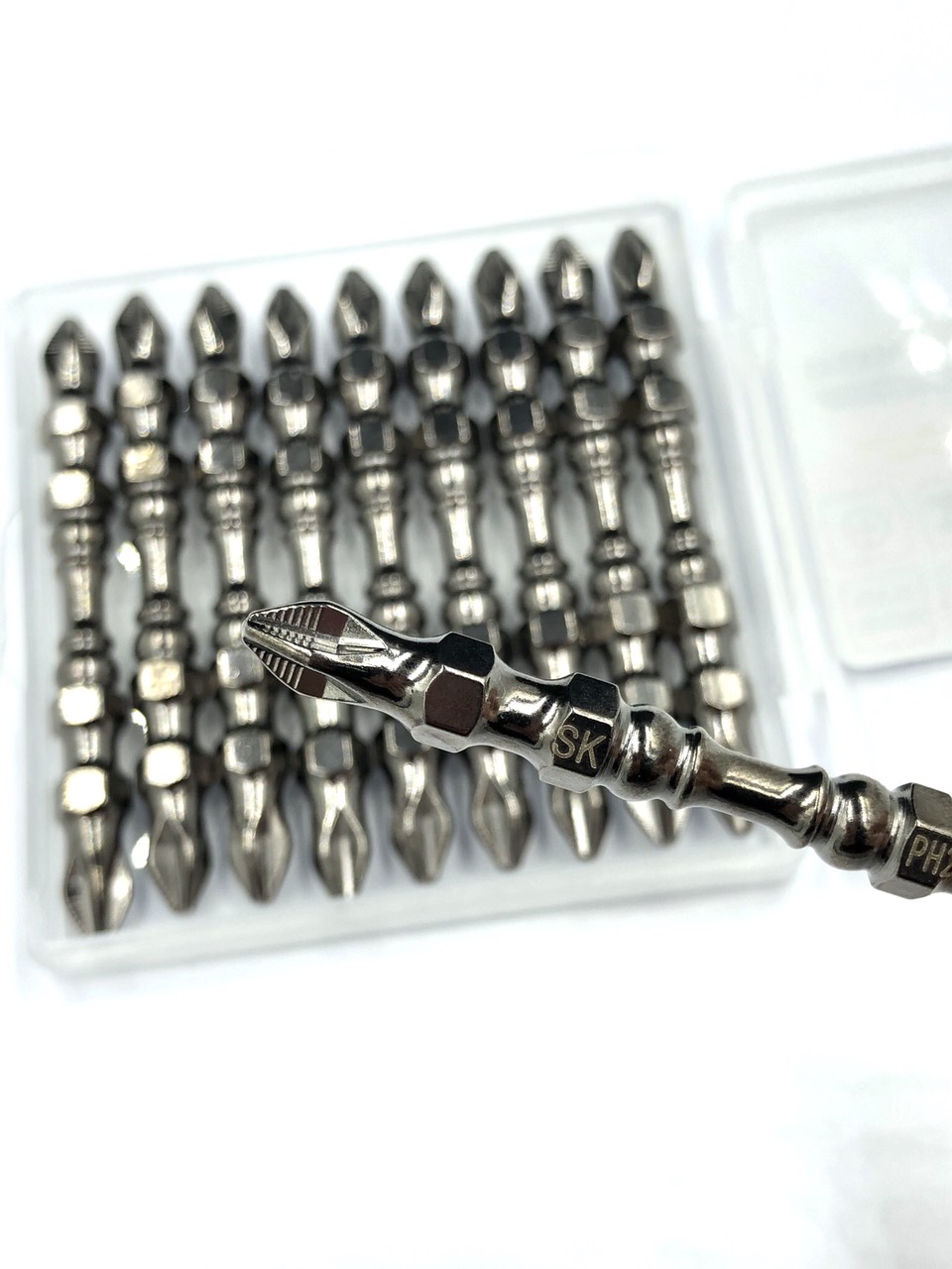 1 Bộ 10 mũi bắt vít CHỐNG TRƯỢT 65MMxPH2 phủ Nickel đen cao cấp hiệu SENKA