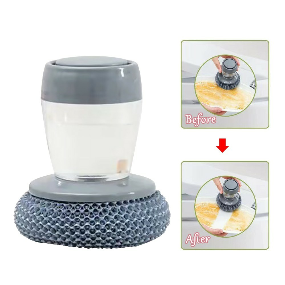 Cọ Sắt Kèm Nhả Dầu Tay Cầm Tiện Dụng-Búi Sắt - Cọ rửa xoong nồi