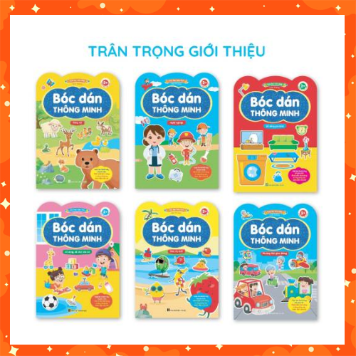 Bộ 300 miếng bóc dán thông minh cho bé - sticker dán song ngữ việt anh - hình dán sticker dễ thương