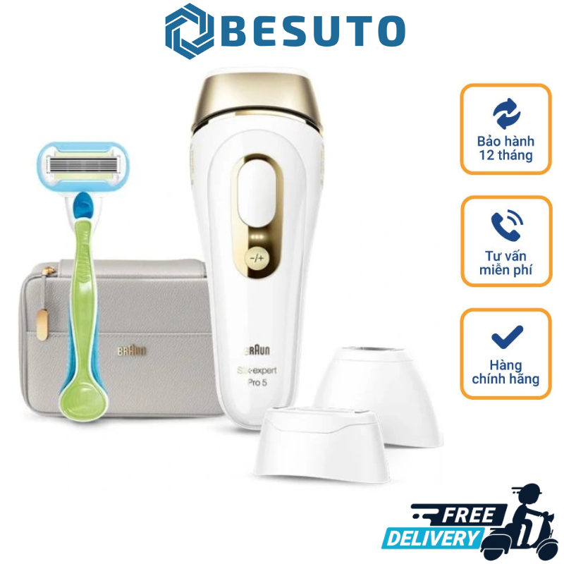 Máy triệt lông braun silk-expert pro 5 - pl5257 / pl5147, máy triệt lông toàn thân, máy triệt lông vùng kín, bikini, máy triệt lông nách, lông chân, an toàn, hiệu quả, dùng cho cả nam và nữ, bảo hành 12 tháng