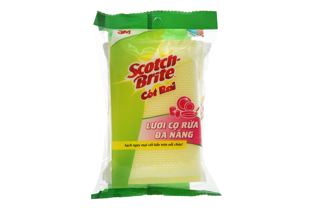 Gói 2 miếng cước lưới cọ rửa đa năng siêu bền không làm trầy xước Scotch-Brite 3M CR-LU2 - PuDa Mall, siêu sạch