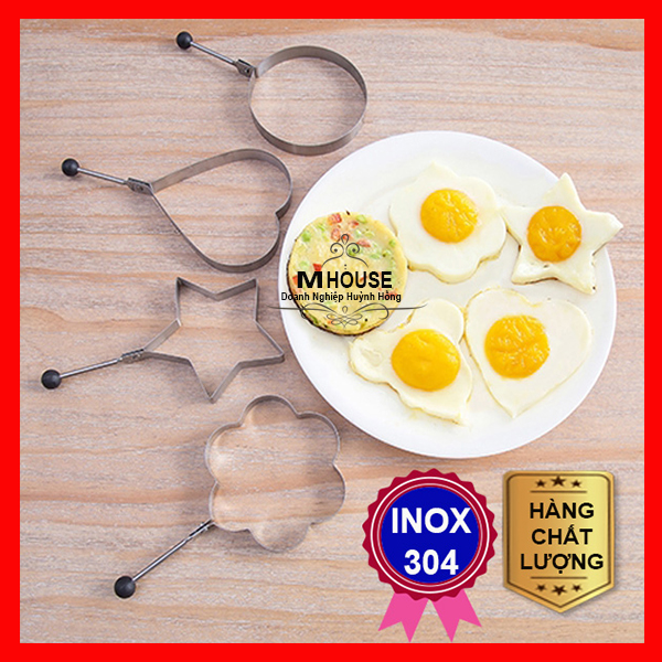 Combo 3 Khuôn Chiên Trứng Inox 304 Khuôn BánhKhuôn Ép Cơm Nắm BenTo Khuôn Rau Câu Khuôn Làm Kem