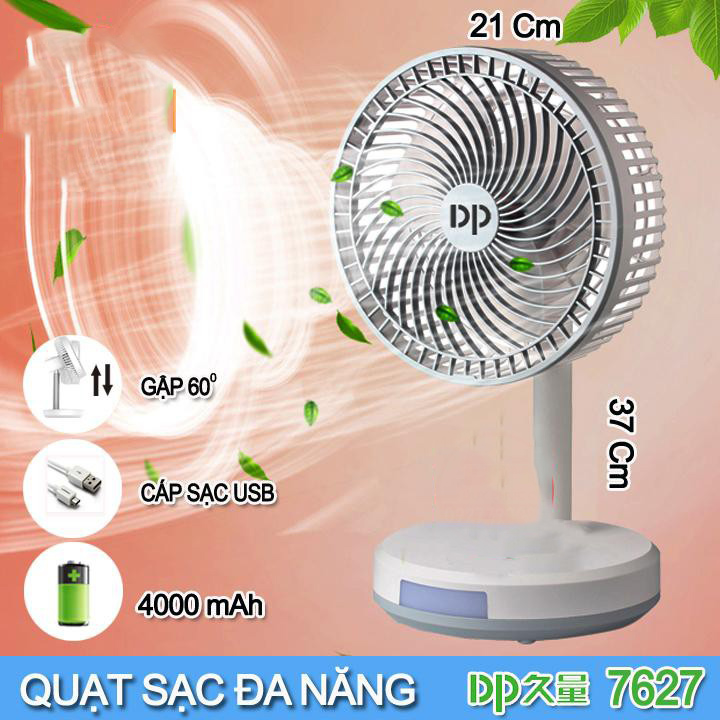 [HCM][ HÀNG CHẤT LƯỢNG ] Quạt Sạc Tích Điện Kết Hợp Đèn Led Dp-7627 (7626-1433-1434) Cao Cấp Cực Dễ Sử Dụng Quạt Tích Điện Đa Năng Là Giải Pháp Tối Ưu Lý Tưởng Cho Ngày Hè Nóng Bức & Thường Xuyên Mất Điện