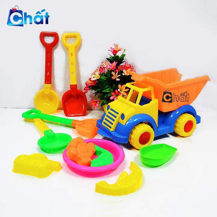 Bộ đồ chơi xúc cát đi biển xe ben HT525