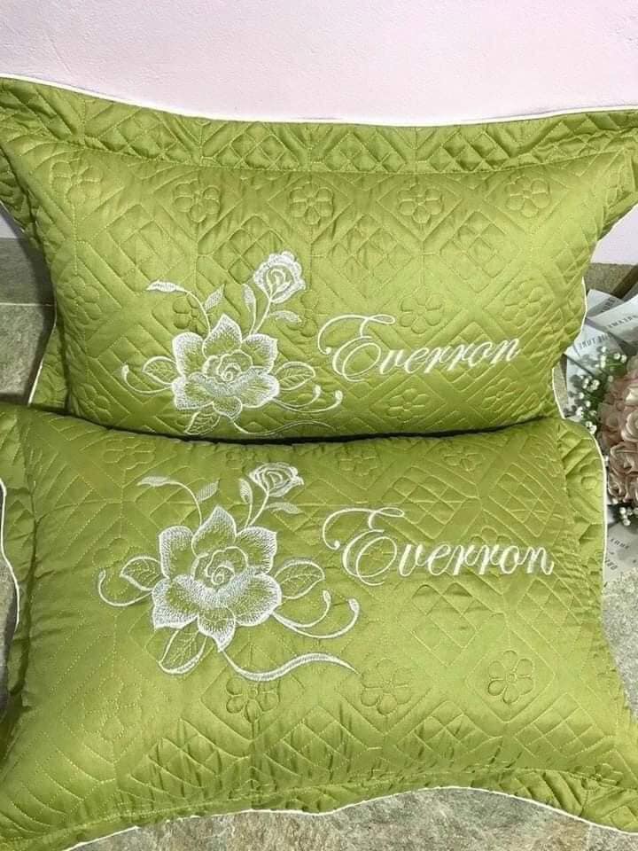1 đôi (2 chiếc) vỏ gối EVERON thêu hình cotton mềm mịn