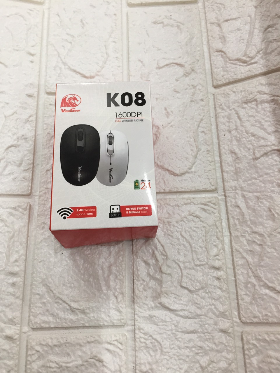Chuột không dây VINAGEAR K08 chuyên dùng cho máy tính, laptop và Android box.