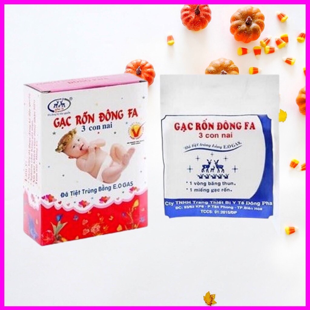 Gạc rốn Đông Fa cho bé sơ sinh hộp 3 cái/ băng rốn cho bé - BEEKIDS PLAZA