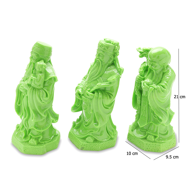 [HCM]Tượng Đá Phúc Lộc Thọ cỡ nhỏ màu xanh