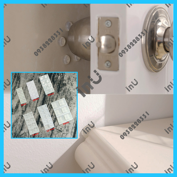 [HCM]HCM - [Nhiều size] Combo nhiều nút silicon dán chống trầy tường giảm tiếng ồn cửa tủ đóng mở