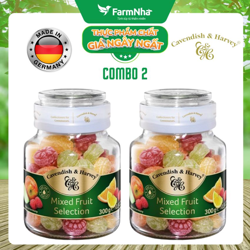 Kẹo trái cây cavendish & harvey mixed fruit selection 300g hủ thủy tinh sang trọng - vị trái cây tự nhiên