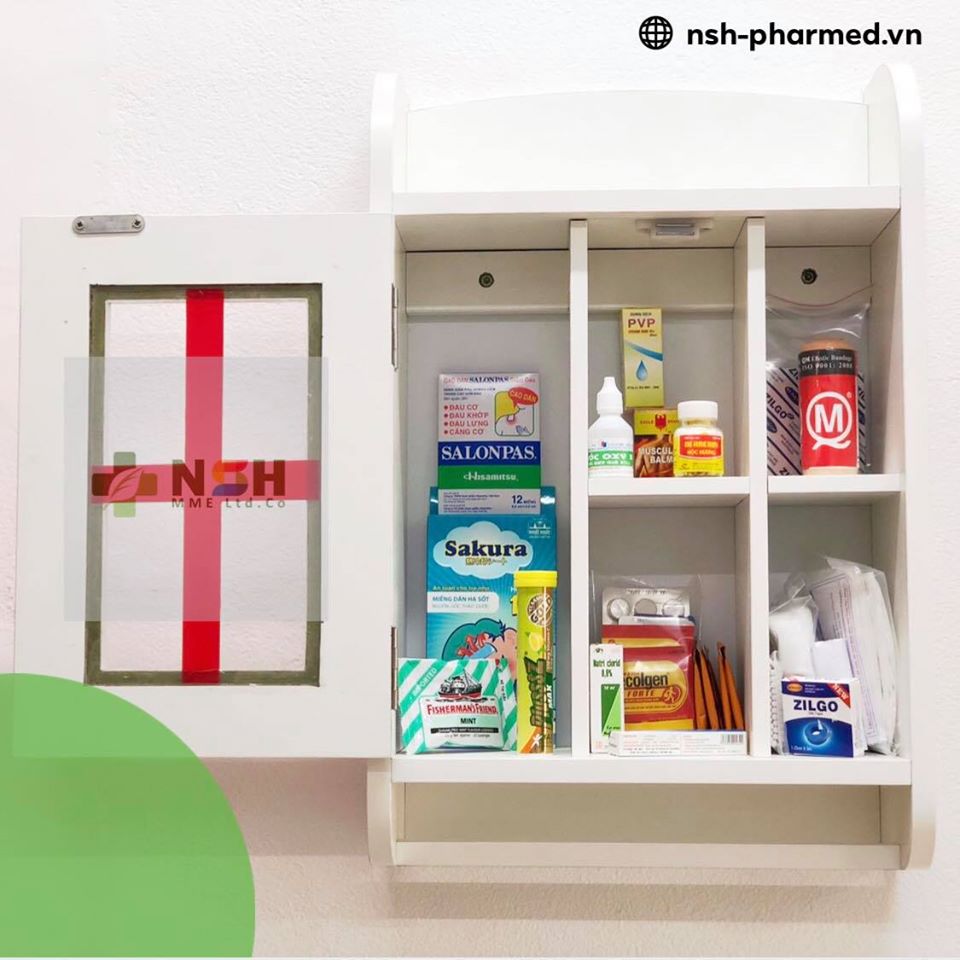 Tủ thuốc y tế gia đình thiết kế gỗ cao cấp tủ thuốc y tế gỗ 600 x 400 x 150mm