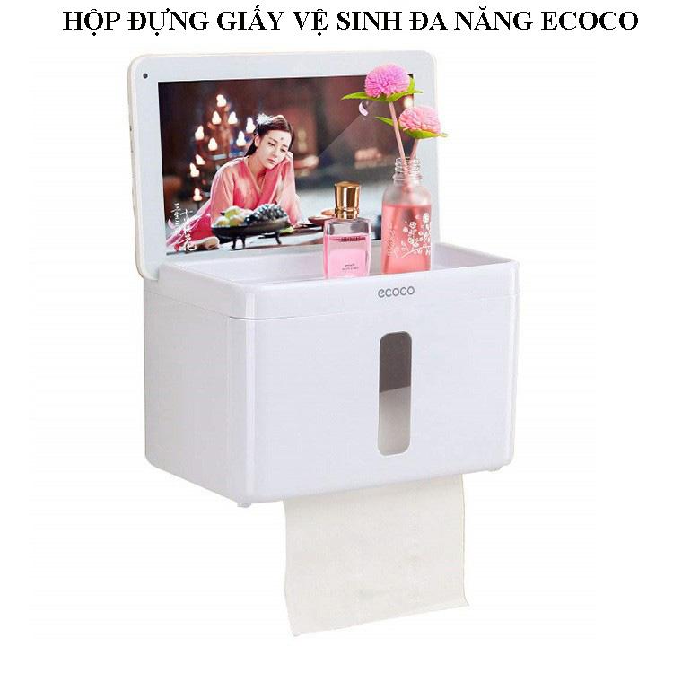 Hộp đựng giấy vê sinh, Hộp đựng giấy vệ sinh chống nước, Hộp đựng giấy vệ sinh đa năng ECOCO chống nước, chứa loại có lõi hoặc không lõi, giữ giấy luôn khô.