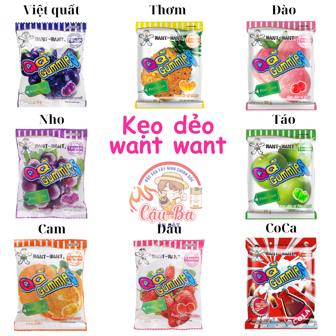 Kẹo dẻo trái cây want want taiwan 20gr