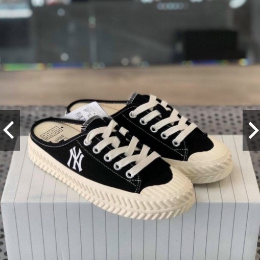 Giày sục nữ giày đạp gót MLB NY nữ sục thể thao nữ MLB Đen Thường